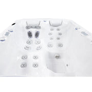 Wellis Teide Life Premium Whirlpool von oben mit 32 Jets, Sitzbereichen und Bedienfeldern