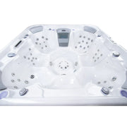 Wellis Vienna Life Premium-Whirlpool Innenraum mit Düsen und Steuerung von oben