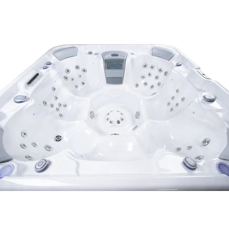 Wellis Vienna Life Premium-Whirlpool Innenraum mit Düsen und Steuerung von oben