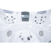 Wellis Vienna Life Whirlpool Draufsicht mit Düsen, Kopfstützen und Massagestrahler