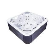 Wellis Vienna Life Premium-Whirlpool mit weißem Innenraum, grauen Seitenpaneelen und zahlreichen Düsen für 7 Personen