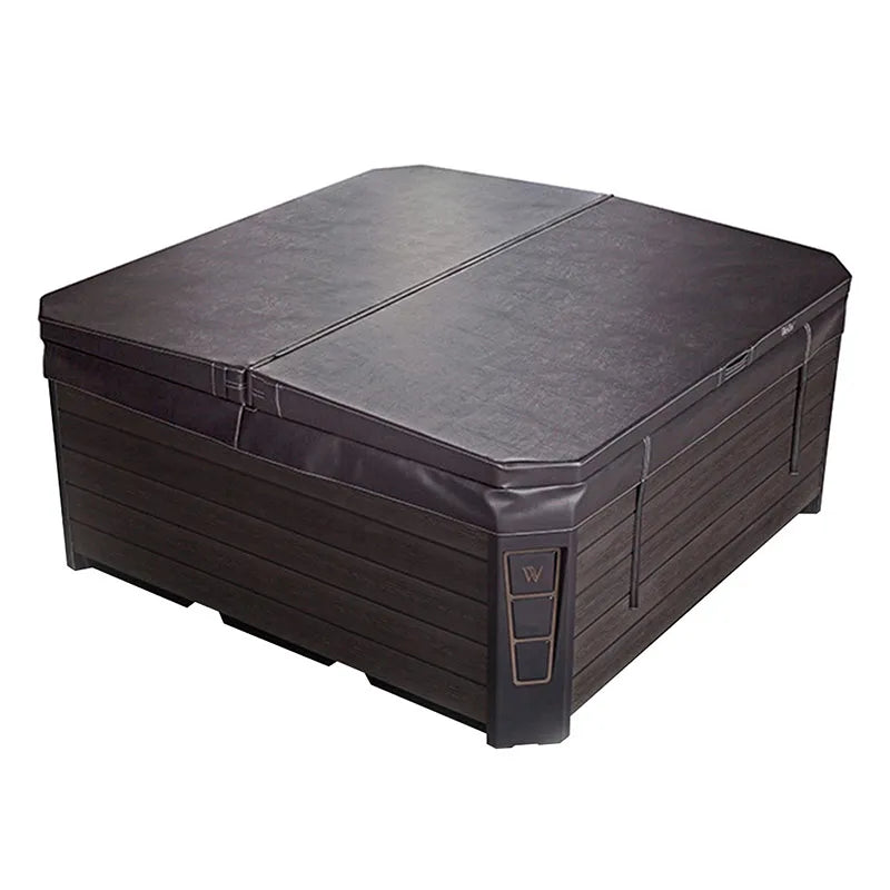 Wellis Vienna Life Premium-Whirlpool mit schwarzer Abdeckung und aufklappbarem Deckel