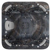 Wellis Vienna Life Premium-Whirlpool von oben mit Düsen, Sitzbereichen und Massagefunktionen