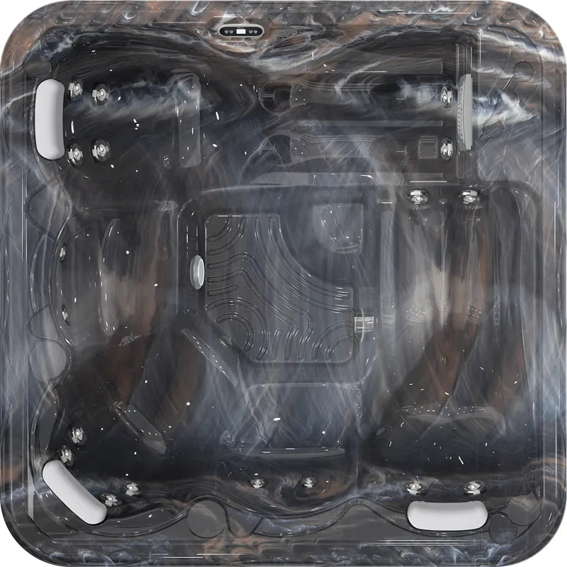 Wellis Callisto P&P – Classic Line Whirlpool 5 Personen Innenansicht von oben mit Düsen und Sitzplätzen