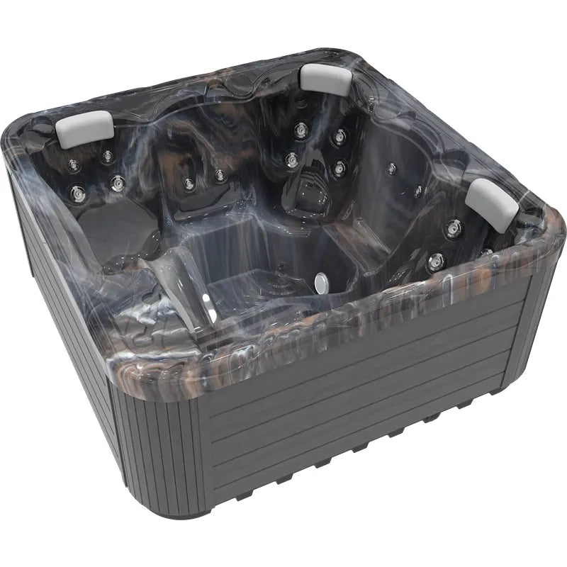 Wellis Callisto P&P – Classic Line Whirlpool 5 Personen von oben mit Massagedüsen und Kopfstützen