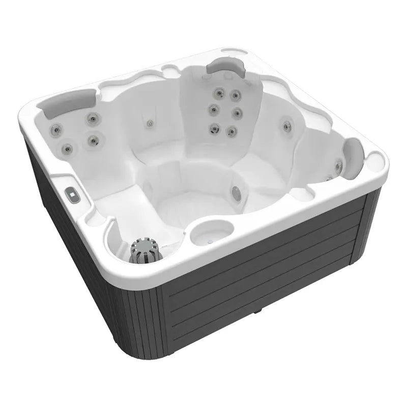 Wellis Castor P&P – Classic Line Whirlpool 6 Personen mit weißem Interieur und dunkelgrauem Außengehäuse