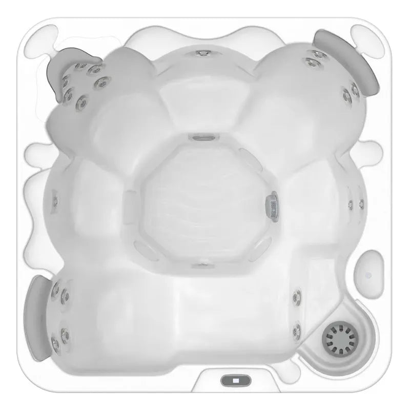 Wellis Castor P&P Classic Line Whirlpool 6 Personen Draufsicht mit Düsen und Sitzplätzen