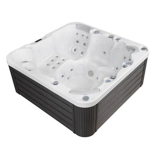 Wellis Jupiter – Classic Line Whirlpool 6 Personen mit weißem Innenraum, mehreren Massagedüsen und dunkelgrauem Außenverkleidung