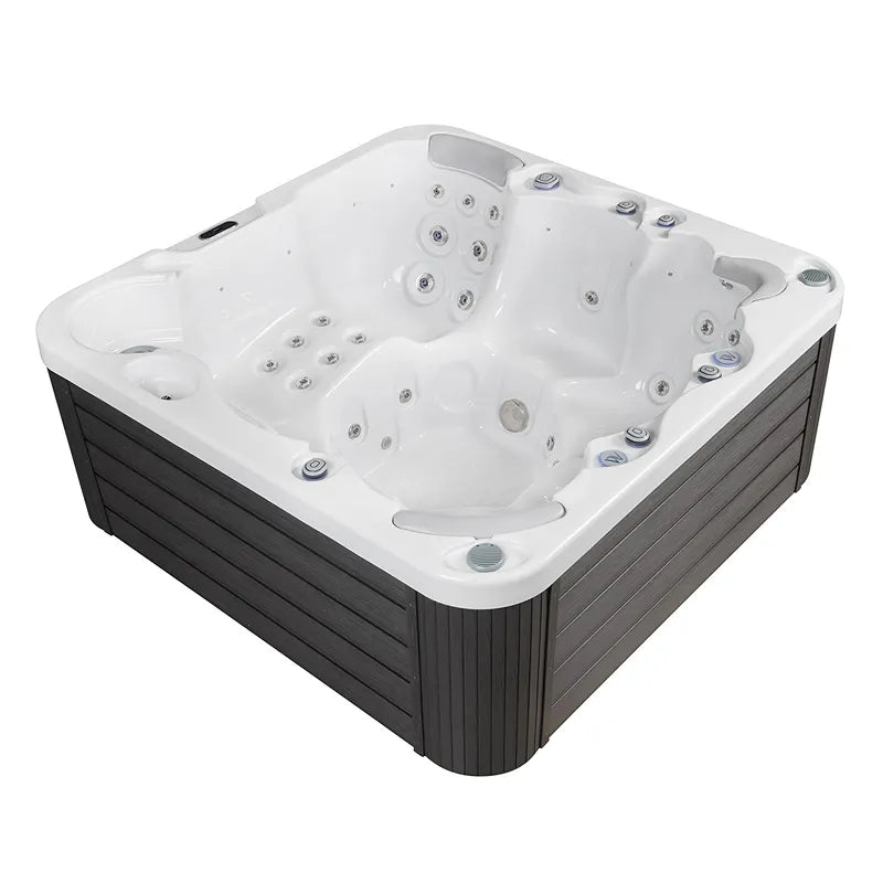 Wellis Jupiter – Classic Line Whirlpool 6 Personen mit weißem Innenraum, mehreren Massagedüsen und dunkelgrauem Außenverkleidung