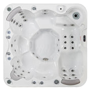 Wellis Jupiter – Classic Line Whirlpool 6 Personen Draufsicht mit Düsen und Steuerungselementen