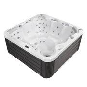 Wellis Jupiter – Classic Line Whirlpool 6 Personen mit weißem Becken und dunkelgrauem Rahmen, Draufsicht