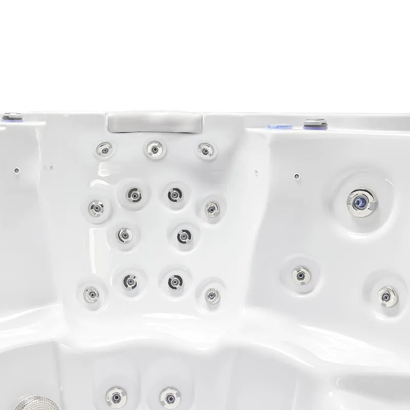 Wellis Jupiter – Classic Line Whirlpool 6 Personen Draufsicht mit Düsensystem und Sitzplätzen