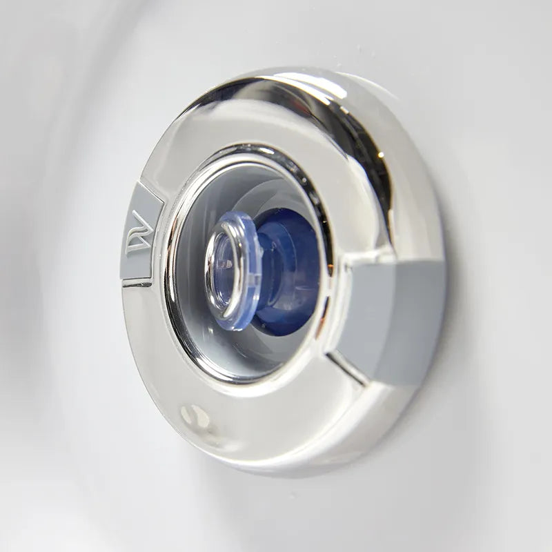 Wellis Jupiter Classic Line Whirlpool 6 Personen – Chromglänzende Düsenblende mit blauem Ventil