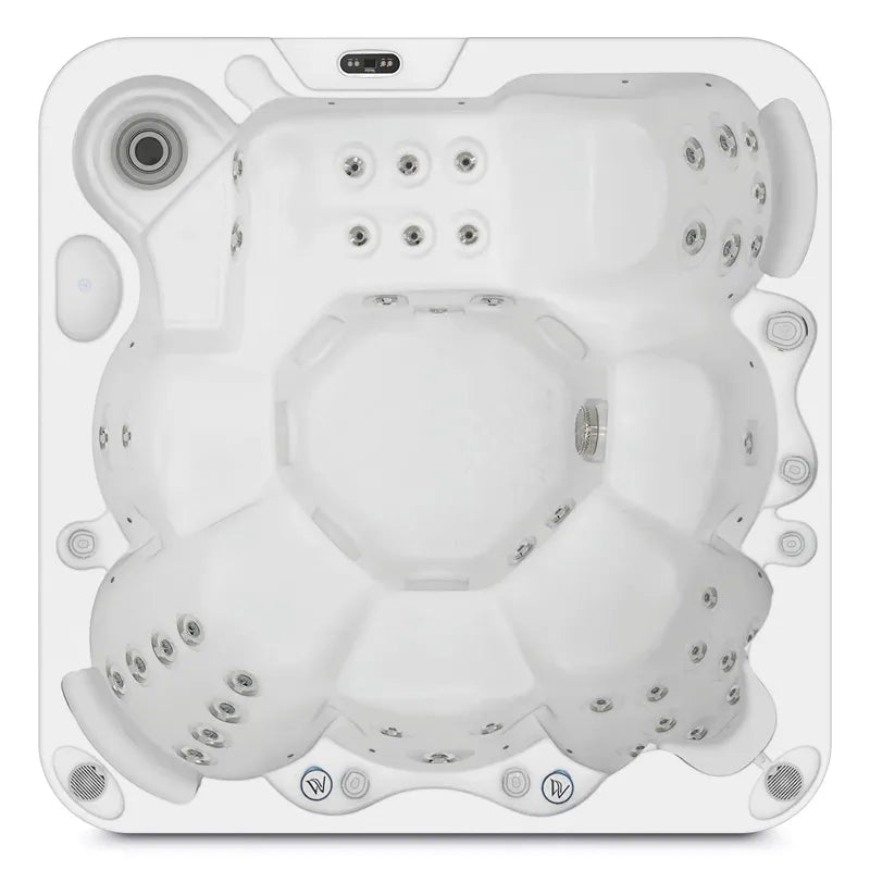 Wellis Jupiter – Classic Line Whirlpool 6 Personen Draufsicht mit Düsen und Steuerung