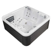 Wellis Pluto – Classic Line Whirlpool 5 Personen mit weißem Innenraum, schwarzem Außengehäuse und Massage-Düsen