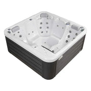 Wellis Pluto – Classic Line Whirlpool 5 Personen mit weißem Innenraum, mehreren Düsen und dunkelgrauer Umrandung