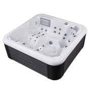 Wellis Venus – Classic Line Whirlpool 6 Personen mit weißem Becken, schwarzem Unterkasten und Massage-Düsen