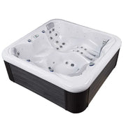Wellis Venus – Classic Line Whirlpool 6 Personen mit weißem Becken, schwarzem Außengehäuse und Massagedüsen