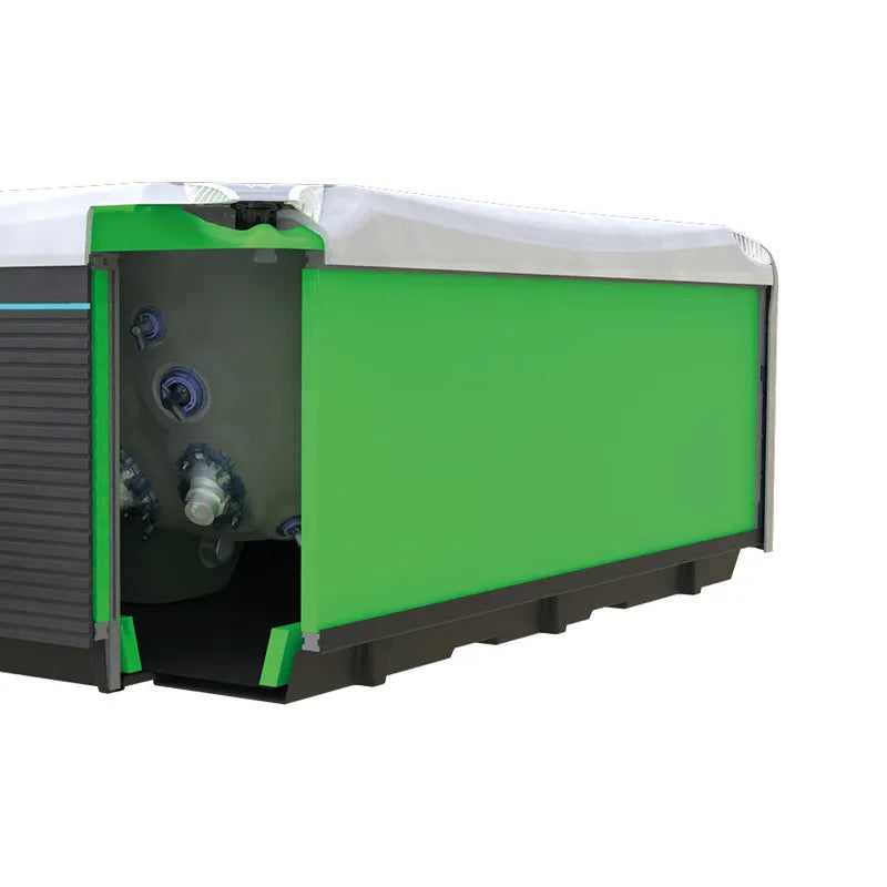 Wibespa Elba Schwimmspa – 4 Pers., 33 Düsen Whirlpool mit grüner Außenschale und Düsensystem