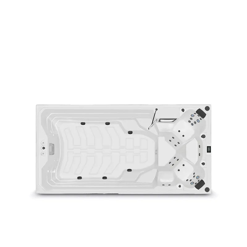 Wibespa Elba Schwimmspa 4 Pers. 33 Düsen Draufsicht mit Düsenanordnung und Bedienfeld