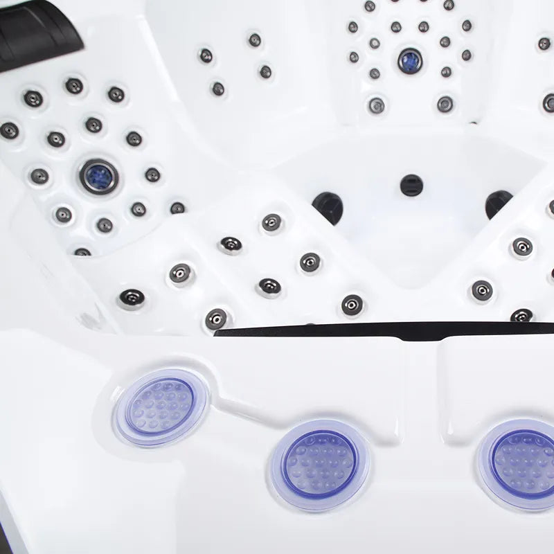 Wibespa Matrix Whirlpool – 5 Pers., 102 Düsen mit blauen LED-Düsen und Massagedüsen Detailansicht
