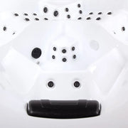Wibespa Matrix Whirlpool – 5 Pers., 102 Düsen von oben mit sichtbaren Massagedüsen und schwarzem Kopfkissen