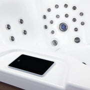 Wibespa Matrix Whirlpool – 5 Pers., 102 Düsen mit Steuerungsdisplay und Massagedüsen in Draufsicht