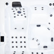 Wibespa Matrix Whirlpool – 5 Pers., 102 Düsen Draufsicht mit Düsenanordnung und Steuerung