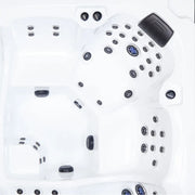 Wibespa Matrix Whirlpool – 5 Pers., 102 Düsen Draufsicht mit allen Düsen, Steuerung und Komponenten