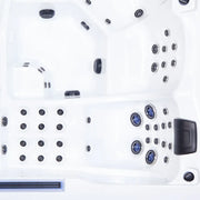 Wibespa Matrix Whirlpool – 5 Pers., 102 Düsen Draufsicht mit Düsenanlage und Steuerung