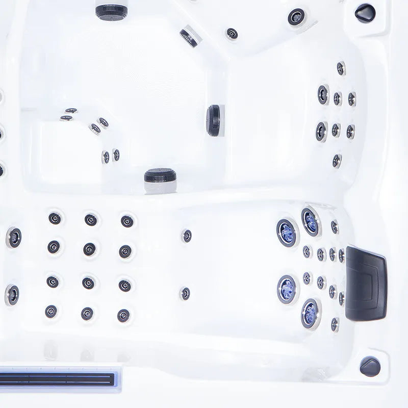 Wibespa Matrix Whirlpool – 5 Pers., 102 Düsen Whirlpool Draufsicht mit Düsenanordnung