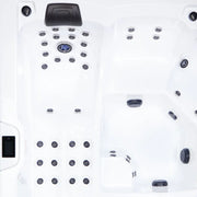 Wibespa Matrix Whirlpool – 5 Pers., 102 Düsen Draufsicht mit Düsenanordnung und Steuerung