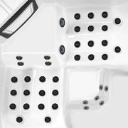 Wibespa Matrix Whirlpool – 5 Pers., 102 Düsen Draufsicht mit Düsenanordnung und Beleuchtung