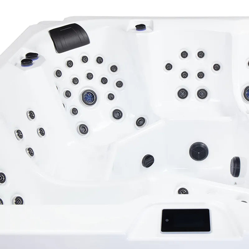 Wibespa Matrix Whirlpool – 5 Pers., 102 Düsen von oben mit Massagedüsen, Kopfstütze und Bedienfeld