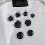 Wibespa Moana Whirlpool – 3 Pers., 59 Düsen mit aktivierten Whirlpool-Düsen und blauer Beleuchtung