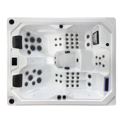 Wibespa Moana Whirlpool 3 Personen 59 Düsen Draufsicht mit Düsenanlage