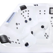 Wibespa Waterworld Whirlpool – 6 Pers., 64 Düsen Draufsicht mit Düsenanlage und Bedienelemente