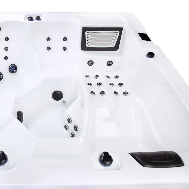 Wibespa Waterworld Whirlpool – 6 Pers., 64 Düsen von oben mit Düsenanordnung und Steuerung