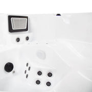 Wibespa Waterworld Whirlpool – 6 Pers., 64 Düsen Draufsicht mit Düsensystem und Steuerung