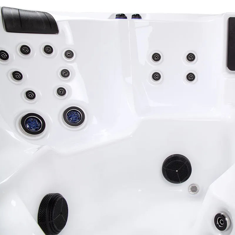 Wibespa Waterworld Whirlpool – 6 Pers., 64 Düsen mit Düsenanlage und Massagedüsen von oben