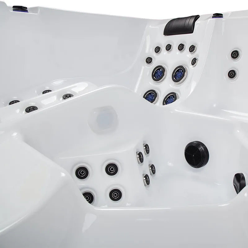 Wibespa Waterworld Whirlpool 6 Personen mit 64 Düsen, Detailansicht der Düsenanlage und Massagesysteme