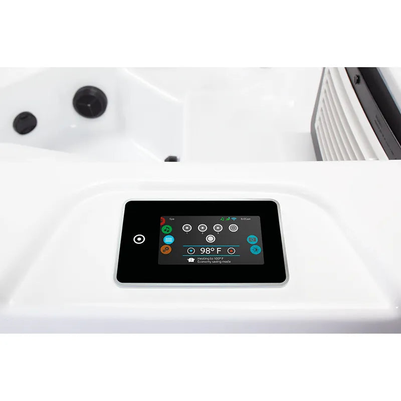 Wibespa Waterworld Whirlpool – 6 Pers., 64 Düsen digitales Bedienfeld mit Temperaturanzeige und Funktionstasten