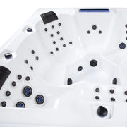 Wibespa Waterworld Whirlpool 6 Personen Draufsicht mit 64 Düsen und LED-Beleuchtung